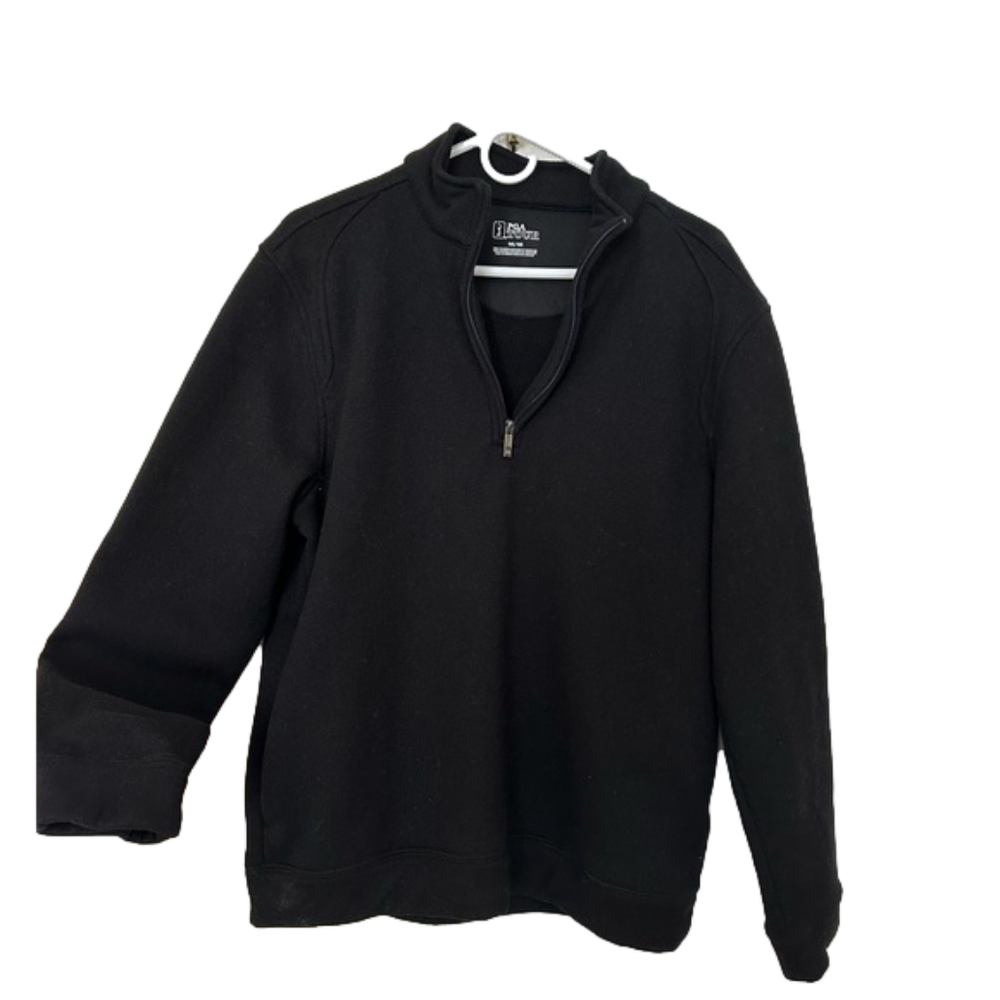 PGA Tour 1/4 Zip Pullover Black with Pockets